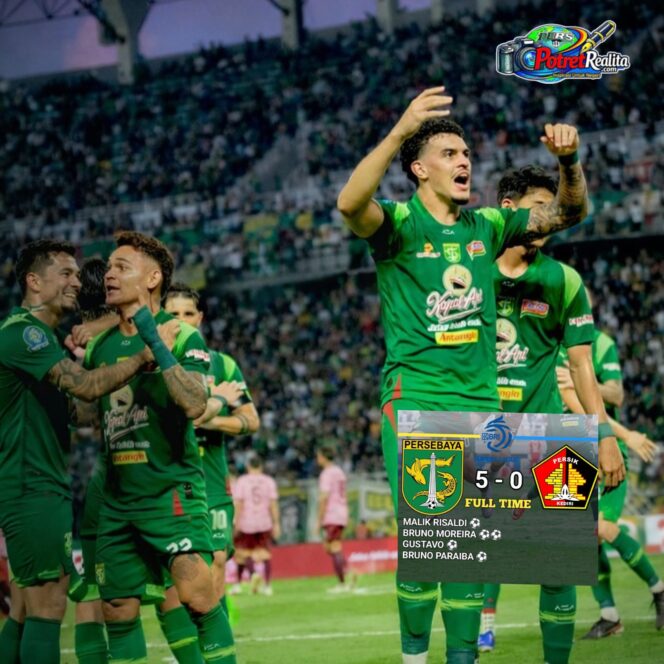 
 Persebaya Mengamuk di GBT, Hancurkan Persik Kediri 5-0 dalam Derby Jawa Timur