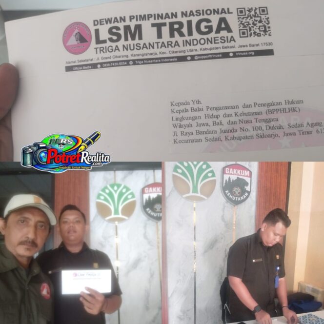 
 LSM Trinusa Datangi Gakkum LHK Jabalnusra di Sidoarjo, Tagih Kejelasan Kasus Dugaan Pencemaran TPA Burangkeng