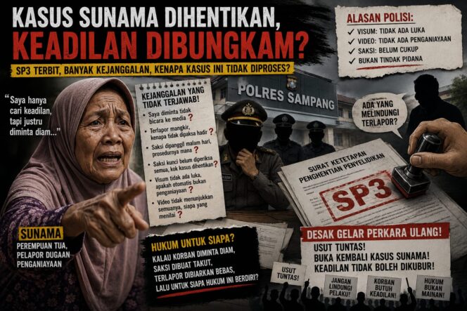 
 “Saya Cuma Minta Keadilan” — Tangis Sunama Usai Kasusnya Dihentikan Polisi
