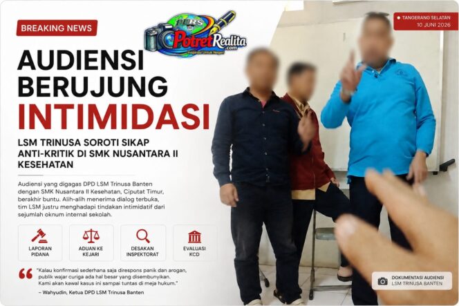 
 LSM Trinusa Klaim Diintimidasi Saat Minta Klarifikasi Dugaan Pungutan Sekolah