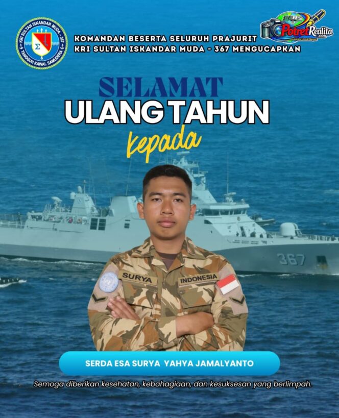 
 KRI Sultan Iskandar Muda-367 Rayakan Ulang Tahun Serda Esa Surya, Wujud Kebersamaan dan Soliditas Prajurit TNI AL