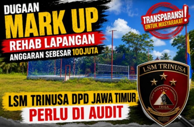 
 LSM TRINUSA Minta Audit Dana BK Desa Rubaru, Rehab Lapangan Voli Telan Rp100 Juta