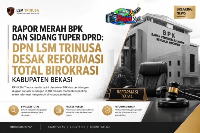 
 Rapor Merah BPK dan Sidang Tuper DPRD: DPN LSM Trinusa Desak Reformasi Total Birokrasi Kabupaten Bekasi