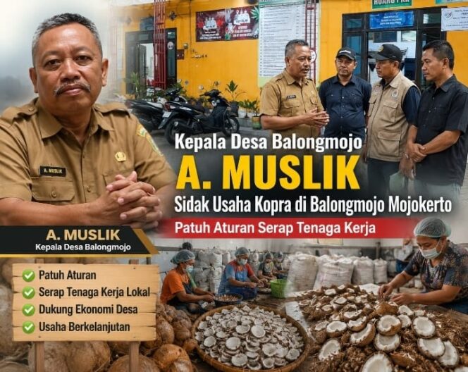 
 Respons Aduan Masyarakat, Kades Balongmojo Sidak Usaha Kopra Milik H. Mahmud