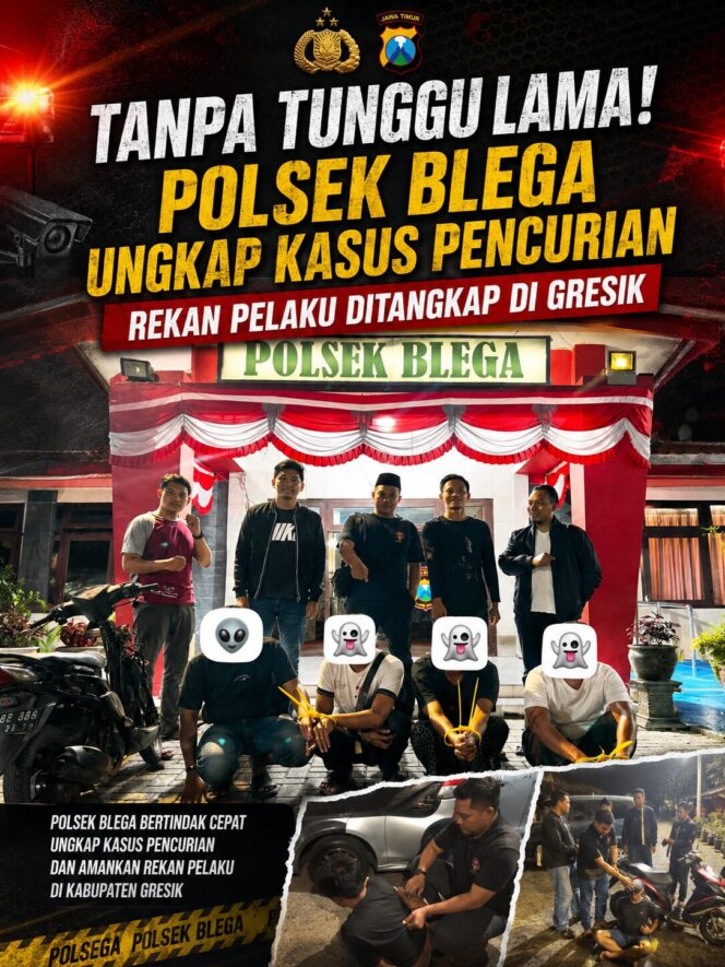 
 Tanpa Tunggu Lama! Polsek Blega Ungkap Kasus Pencurian, Rekan Pelaku Ditangkap di Gresik