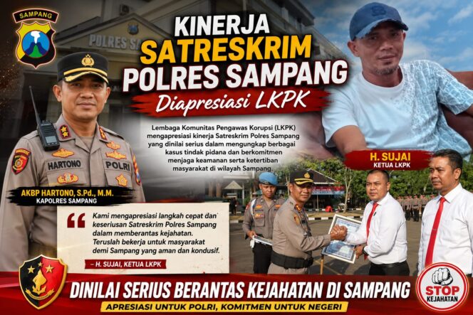 
 Kinerja Satreskrim Polres Sampang Diapresiasi LKPK, Dinilai Serius Berantas Kejahatan di Sampang