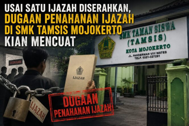 
 Usai Satu Ijazah Diserahkan, Dugaan Penahanan Ijazah di SMK Tamsis Mojokerto Kian Mencuat