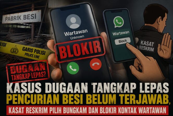 
 Kasus Dugaan Tangkap Lepas Pencurian Besi Belum Terjawab, Kasat Reskrim Pilih Bungkam dan Blokir Kontak Wartawan