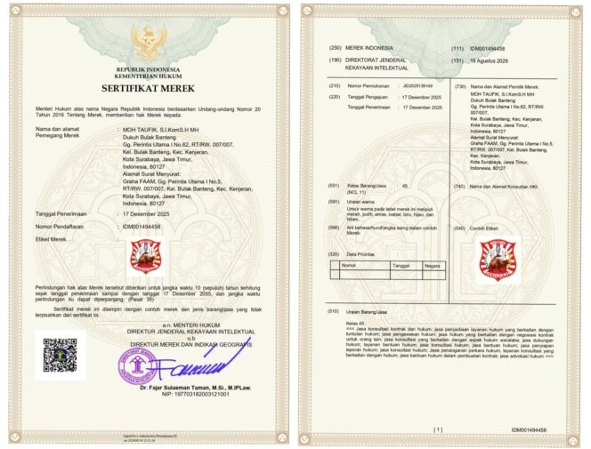 
 Logo Madas Sedarah Resmi Mendapat Perlindungan Hak Merek