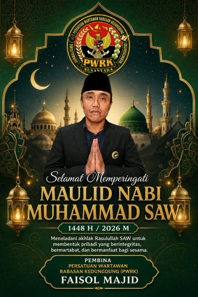
 Peringati Maulid Nabi 1448 H, Pembina PWRK Nusantara Faisol Majid Ajak Insan Pers Teladani Akhlak Rasulullah