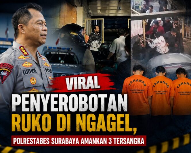 
 Viral Penyerobotan Ruko di Ngagel, Polrestabes Surabaya Amankan 3 Tersangka