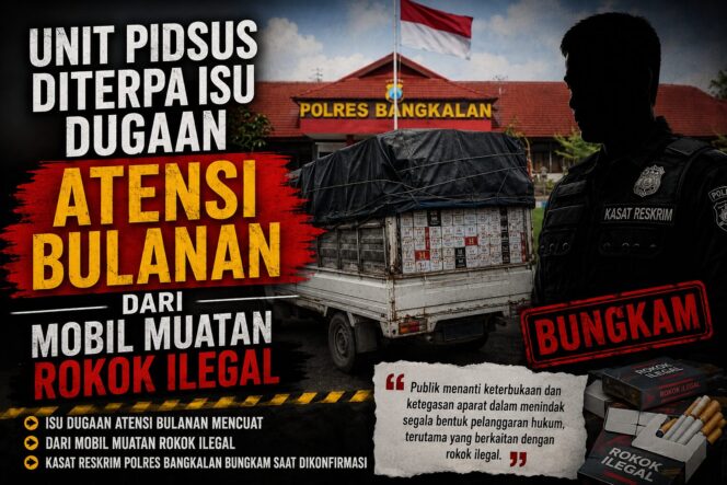 
 Unit Pidsus Diterpa Isu Dugaan Atensi Bulanan Dari Mobil Muatan Rokok Ilegal, Kasat Reskrim Polres Bangkalan Bungkam