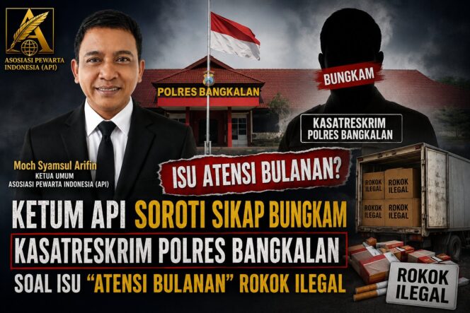 
 Ketum API Soroti Sikap Bungkam Kasatreskrim Polres Bangkalan soal Isu “Atensi Bulanan” Rokok Ilegal