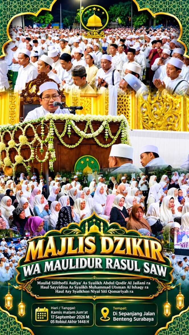 
 Jalan Benteng Jadi Lautan Manusia, Ribuan Jamaah Peringati Maulidur Rasul dan Haul Tiga Ulama
