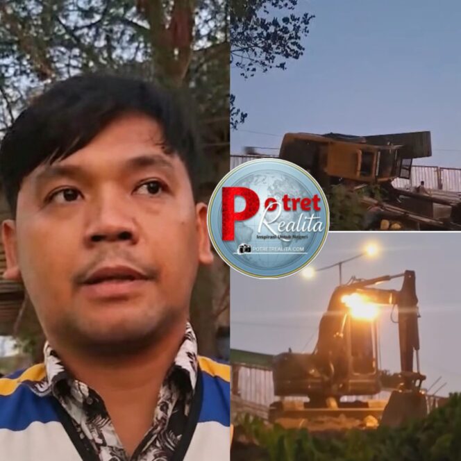 
 Crane Proyek Penguatan Lereng Tol Jatuh ke Jalan HR Muhammad, Lalu Lintas Tersenda