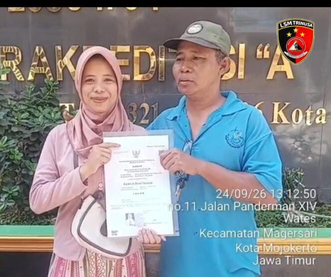
 Ijazah Alumni SMK Tamansiswa Mojokerto Belum Diterima, Keluarga Minta Pendampingan Media Cekpos dan LSM Trinusa DPC Surabaya