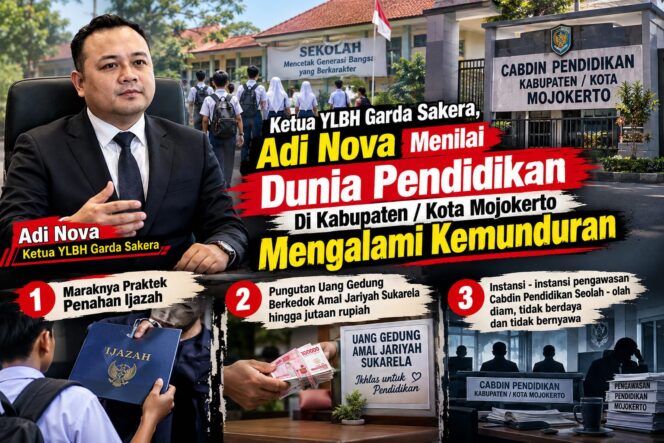 
 YLBH Garda Sakera Soroti Polemik Pendidikan di Mojokerto: Ijazah Diduga Ditahan, Uang Gedung Dipersoalkan