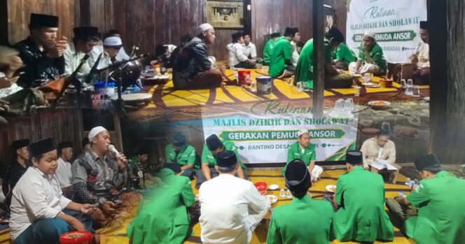 
 Merajut Kebersamaan, Ansor dan PRKB Rabasan Rutinkan Dzikir-Sholawat