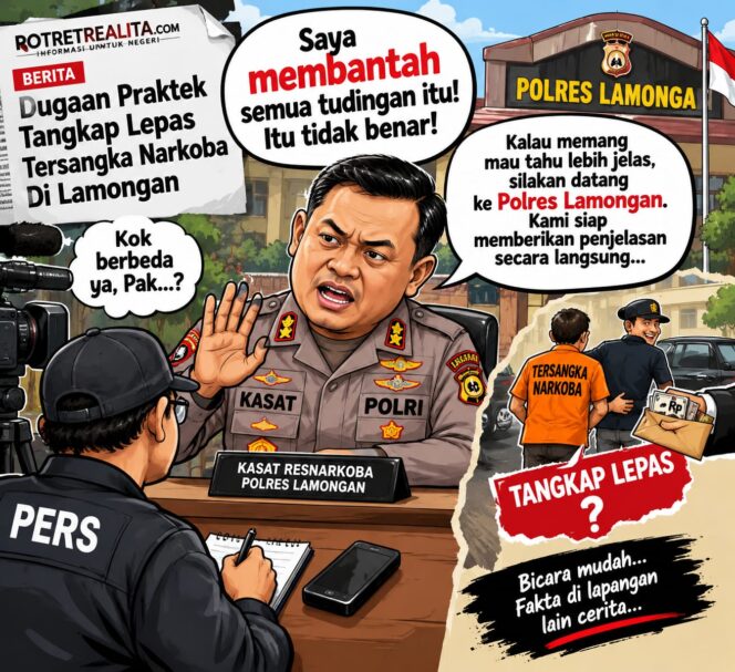 
 Respon Lambat!!! Kasat Resnarkoba Polres Lamongan Bantah Praktek Tangkap Lepas Usai Pemberitaan
