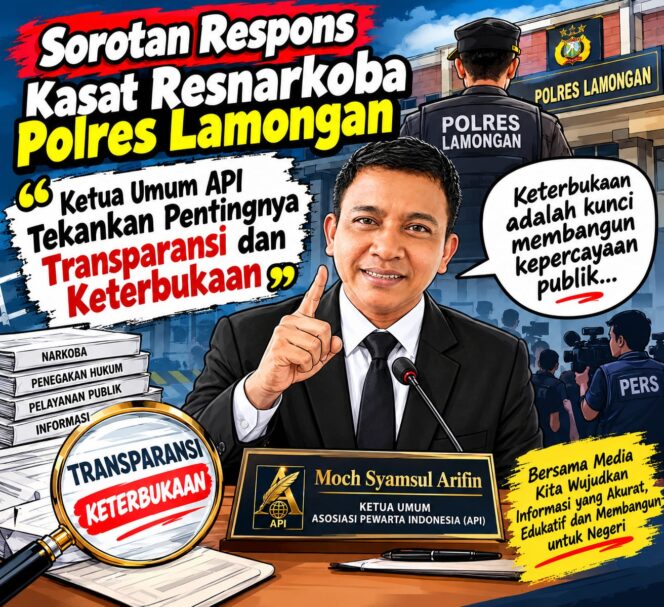
 Sorotan Respons Kasat Resnarkoba Polres Lamongan, Ketua Umum API Tekankan Pentingnya Transparansi dan Keterbukaan