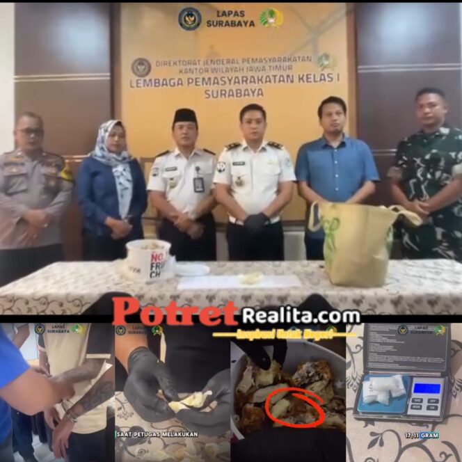 
 Lapas Kelas I Surabaya Gagalkan Penyelundupan Diduga Narkotika 17,11 Gram dalam Ayam Goreng