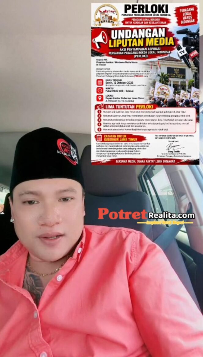
 Jelang Hari Jadi Jatim, PERLOKI Siapkan Aksi Damai di Kantor Gubernur, Aba Edy Macan Desak Perlindungan Pedagang Rokok Lokal