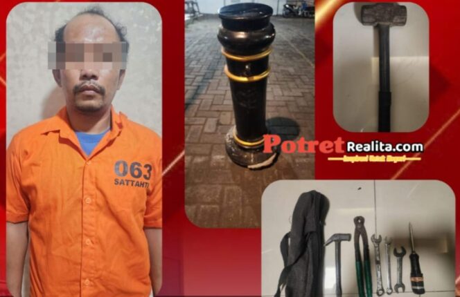 
 Polsek Pabean Cantikan Tangkap Pelaku Pencurian 14 Bollard Pemkot Surabaya, Kerugian Capai Rp22 Juta