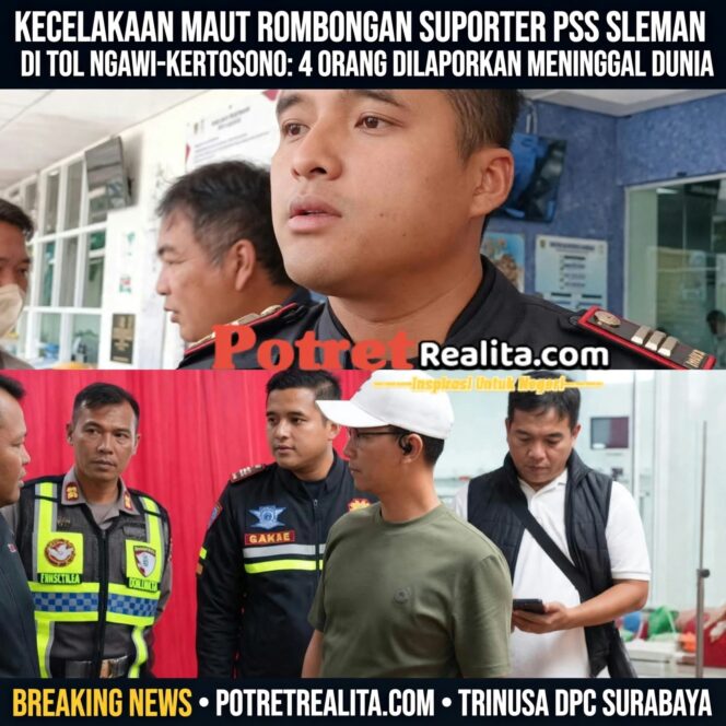 
 Tragis! Kecelakaan Rombongan Suporter PSS Sleman di Tol Ngawi-Kertosono, 4 Orang Meninggal Dunia
