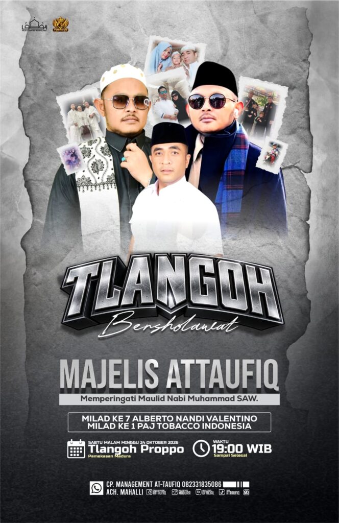 
 Pamekasan Bersholawat! Majelis Attaufiq Siap Gelar Tlangohe Bersholawat pada 24 Oktober 2026