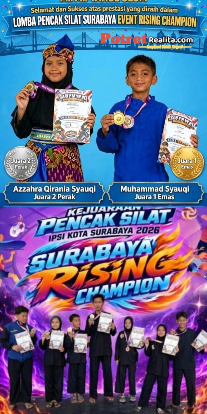 
 Membanggakan! Dua Siswa MI Miftahul Ulum Surabaya Raih Medali Emas dan Perak di Surabaya Rising Champion 2026